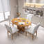 Ensemble 5 pièces de table de salle à manger extensible moderne avec rallonge amovible de 16,2 pouces pour les petits espaces, structure en bois massif noyer avec 4 chaises rembourrées pour la cuisine, la salle à manger et le salon-76082569-76081782