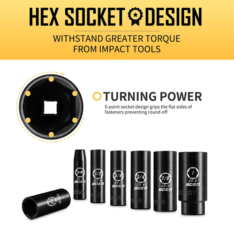1/2" Drive SAE Deep Impact Socket Set