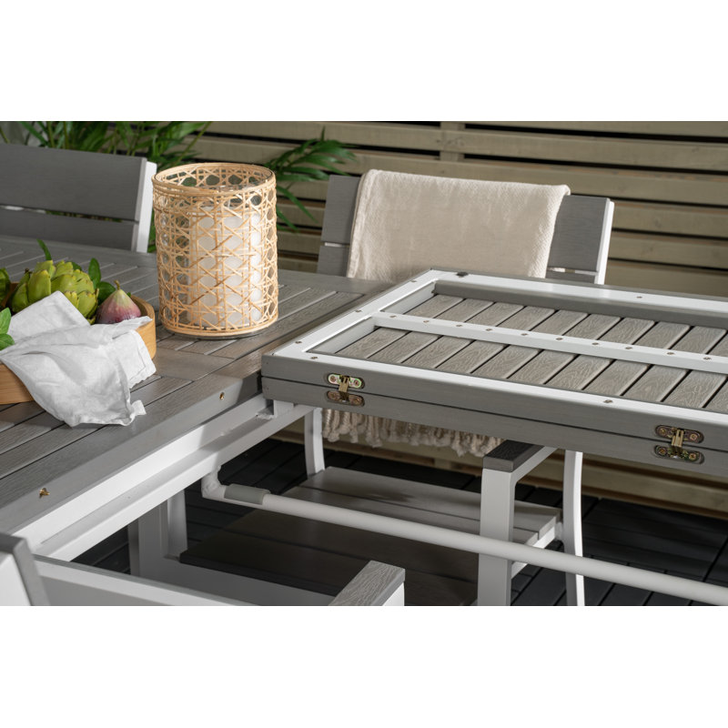 Jayesh 8 - Person Patio Dining Set with Extendable Rectangular Table, Grey