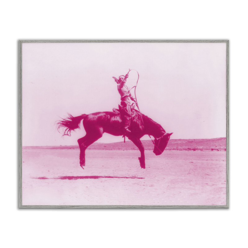 Art de la giclée rose au galop par Daphne Polselli, Estampe numérique Farmhouse, H 11 po x l 14 po