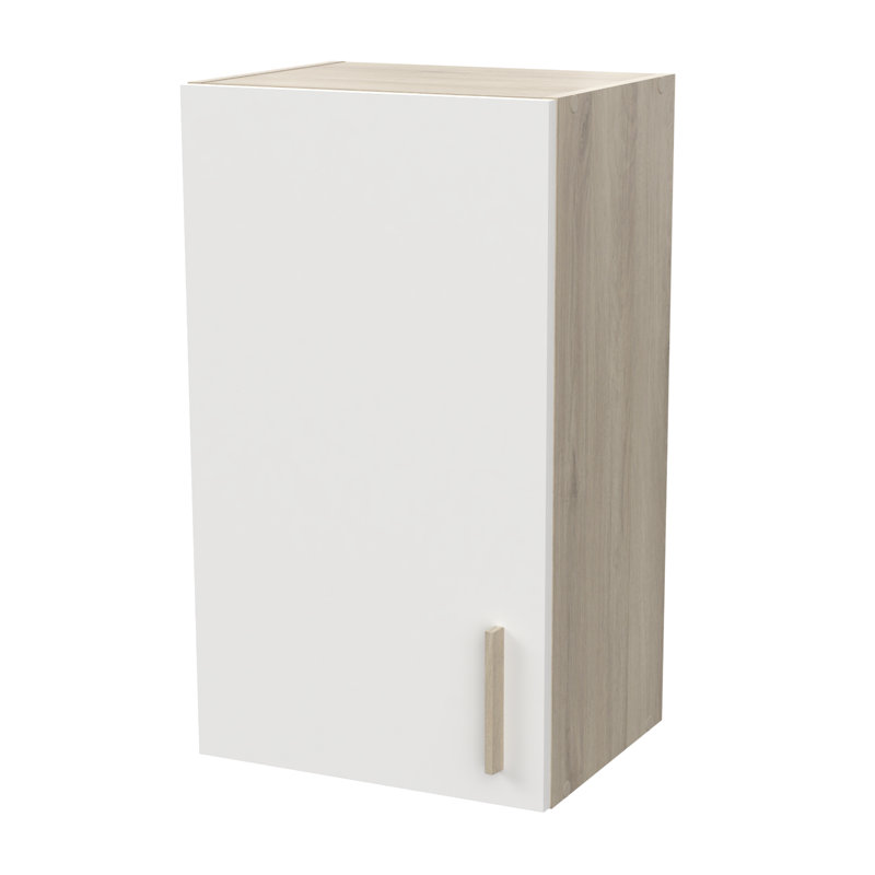Origan Wall Unit, White/Brown, 70cm H x 40cm W x 30cm D