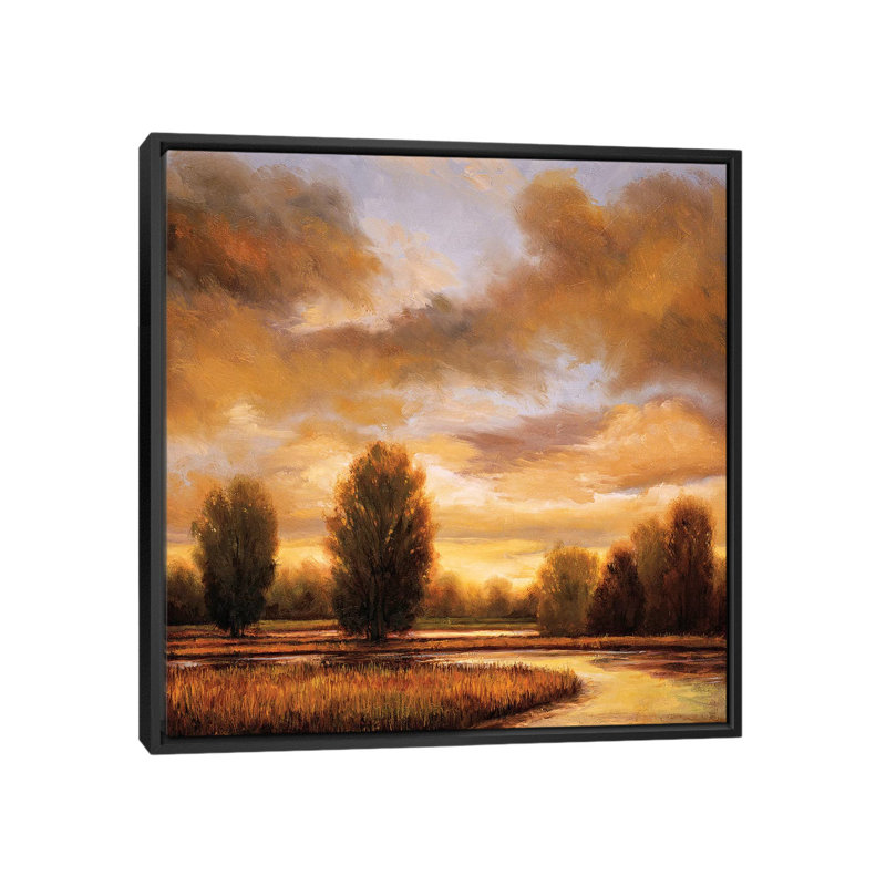 « away from it all i », reproduction d’art sur toile, H 18 po x l 18 po x P 1,5 po, Toile avec cadre noir, Pas de tapis