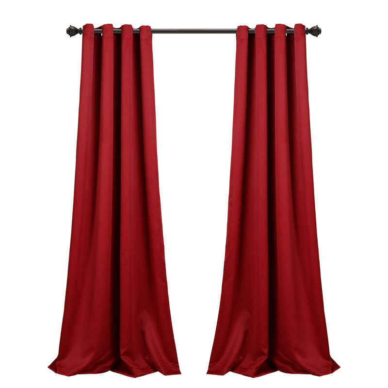 Blackout Curtain Pair, Red, 132cm W x 213cm L