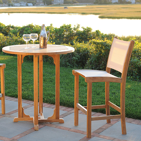 Essex Outdoor Round Teak Bar Table