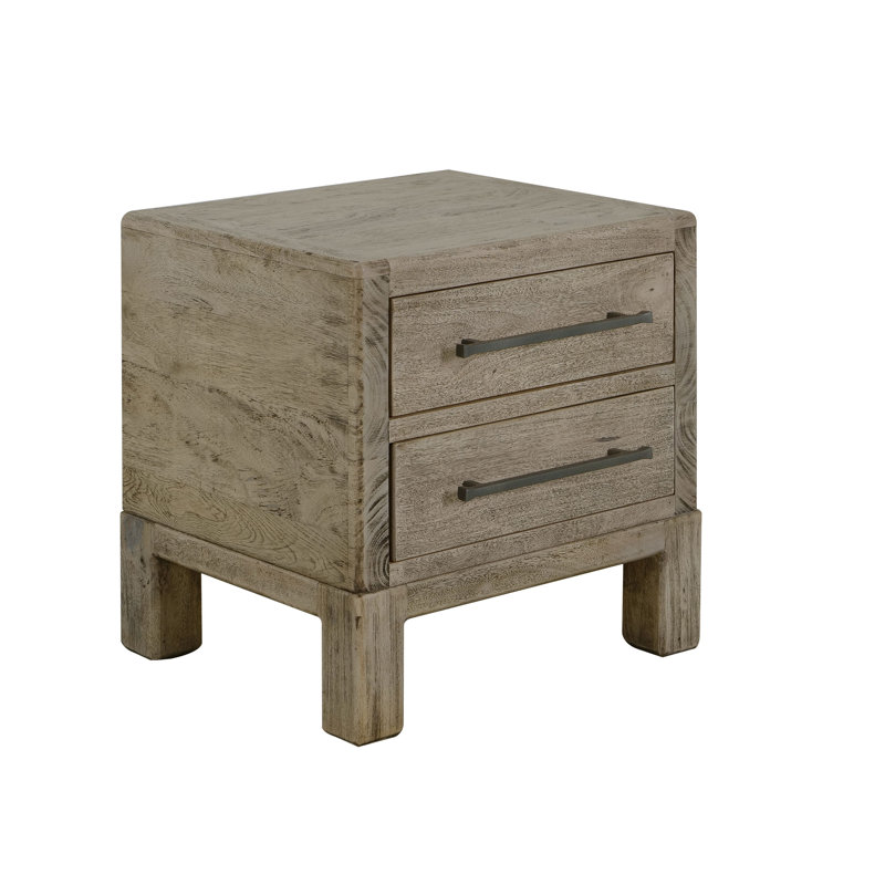 2 tiroirs, table de chevet, Marron clair