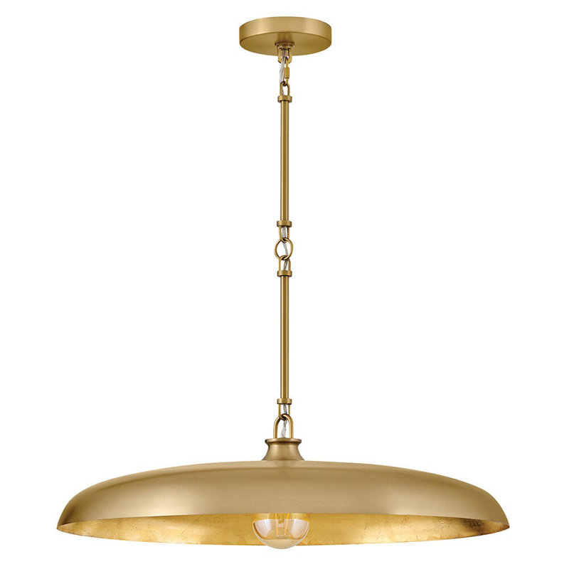 Sadie 1 - Light Steel Chandelier, Lacquered Brass, 8" H x 24" W x 24" D
