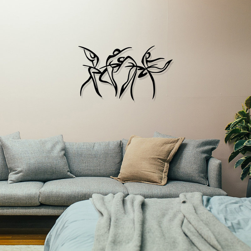 Accessoire mural élégant en métal, finition noire, 26,0 po x 15,0 po | Fabrication 100% métal, épaisseur: 0,05 pouce | Parfait pour la décoration intérieure, l'esthétique moderne, l'art mural durable et élégant