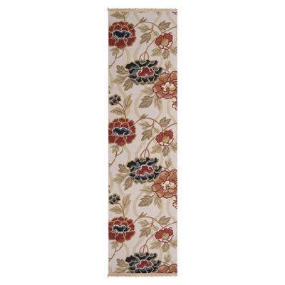 Sonoma Wool Floral Area Rug in Beige/Brown/Blue