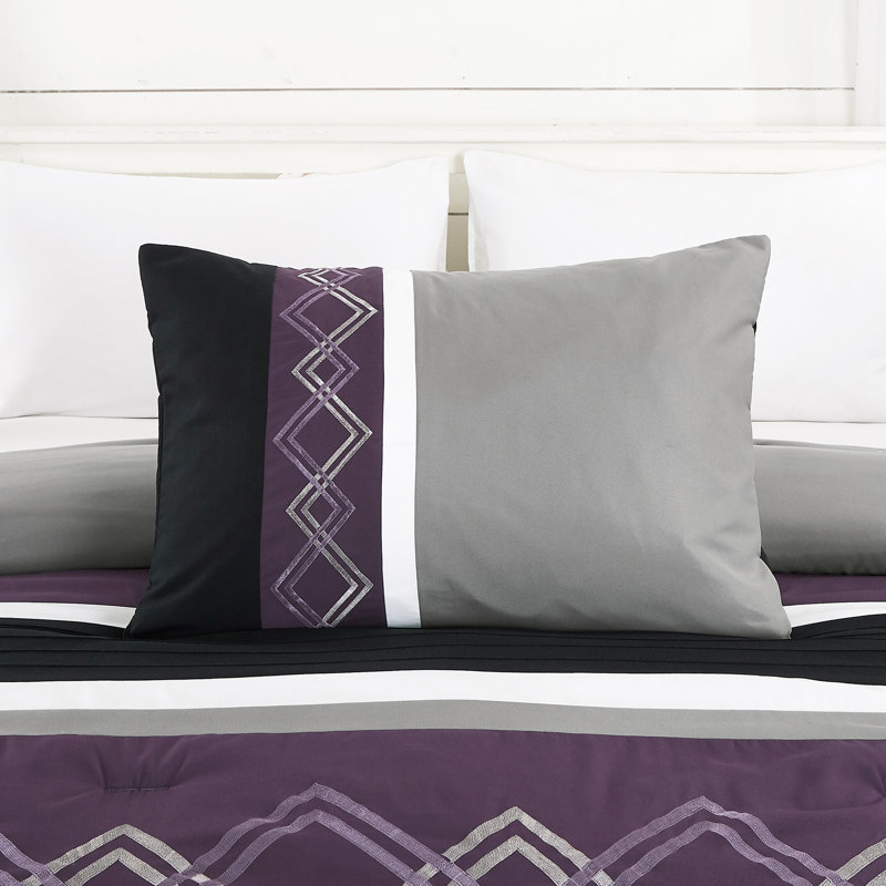Microfiber Modern & Contemporary 7 Piece Comforter Set, California King Comforter + 6 Additional Pieces