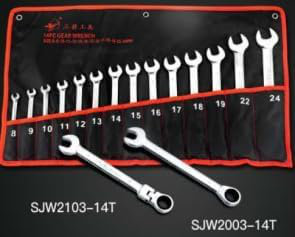 14-Piece Metric Ratchet Wrench Set – 40Cr Steel Professional Mechanics Tool Kit with Storage Pouch