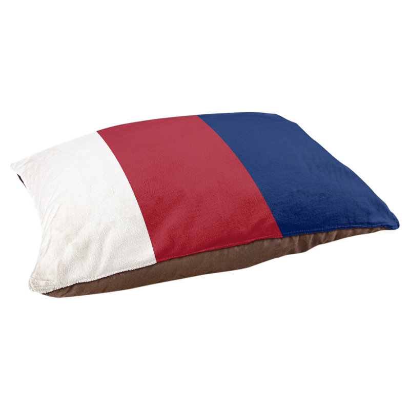 Coussin pour chien hockey Las Vegas, Petit (l 28 po x P 18 po x H 9,5 po), Blanc / Rouge / Bleu