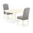 3 Piece Dining Set Contains a Rectangle Dining Room Table with Dropleaf and 2 Pond Faux Leather Upholstered Parson Chairs, Linen White-1260608534-1260608530-1274180110