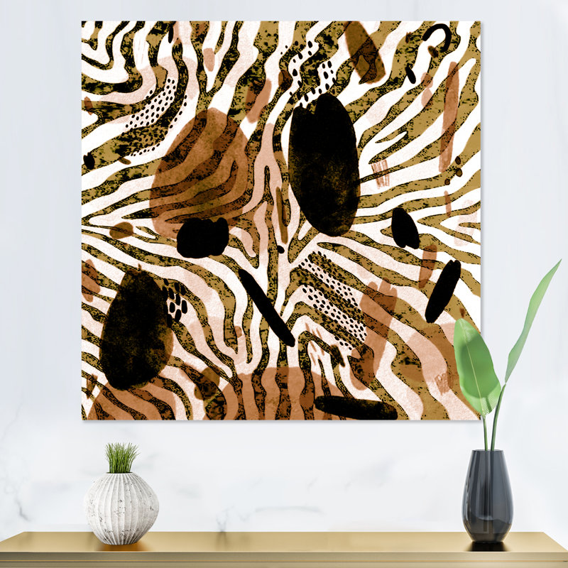 Impression sur toile, motif africain, H 16 po x l 16 po x P 1 po, Toile tendue
