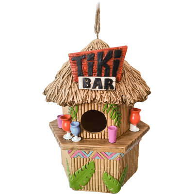 Tiki Bar 9 in x 6.5 in x 6.5 in Birdhouse