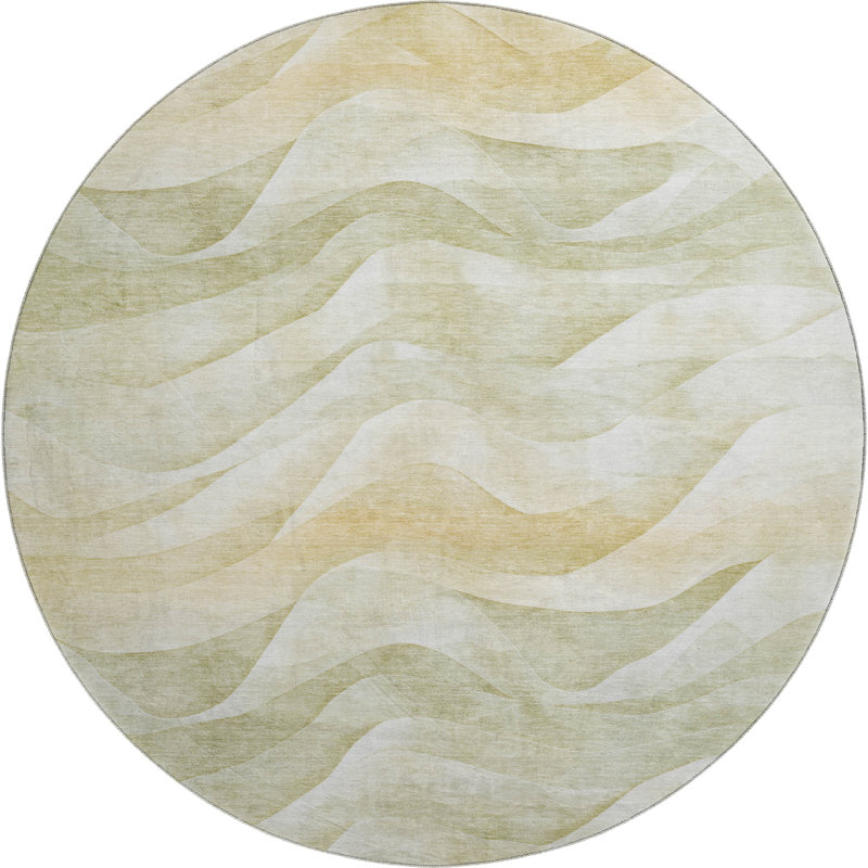 Premium Machine Washable Floyd AMF1619 Waves Rug, Rectangle 1'8" x 2'6"