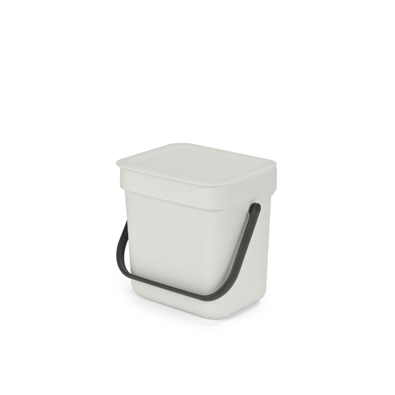 Brabantia Sort & Go Kitchen Composter, Plastic 0.8 Gallon (3 Liter), Light Gray