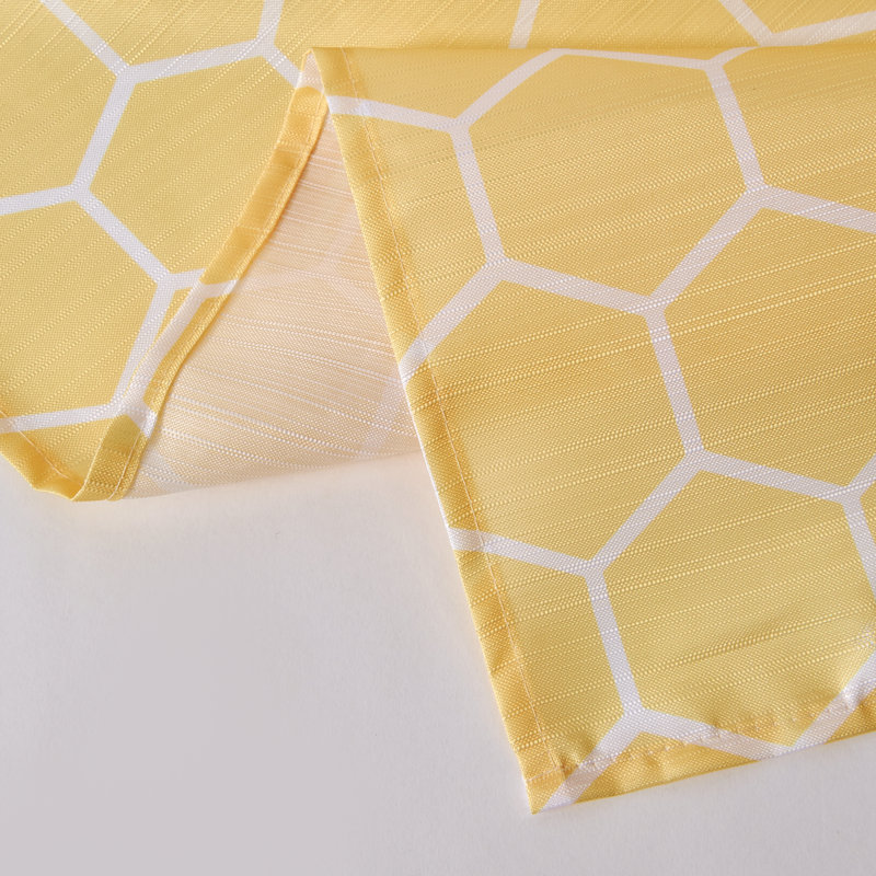 Ensemble de rideau de douche géométrique 13 pièces + crochets, Jaune