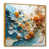 Toile avec cadre flottant or