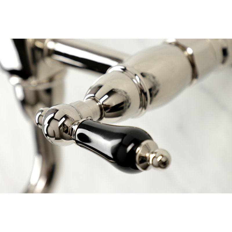 Kingston Brass Duchess Two-Handle 2-Hole Wall Mount Bathroom Faucet, Polished Nickel