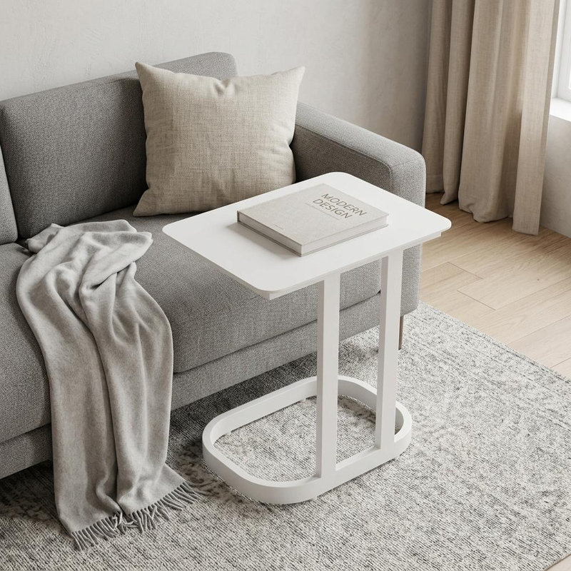 Table d'appoint extérieure 22 po en aluminium blanc