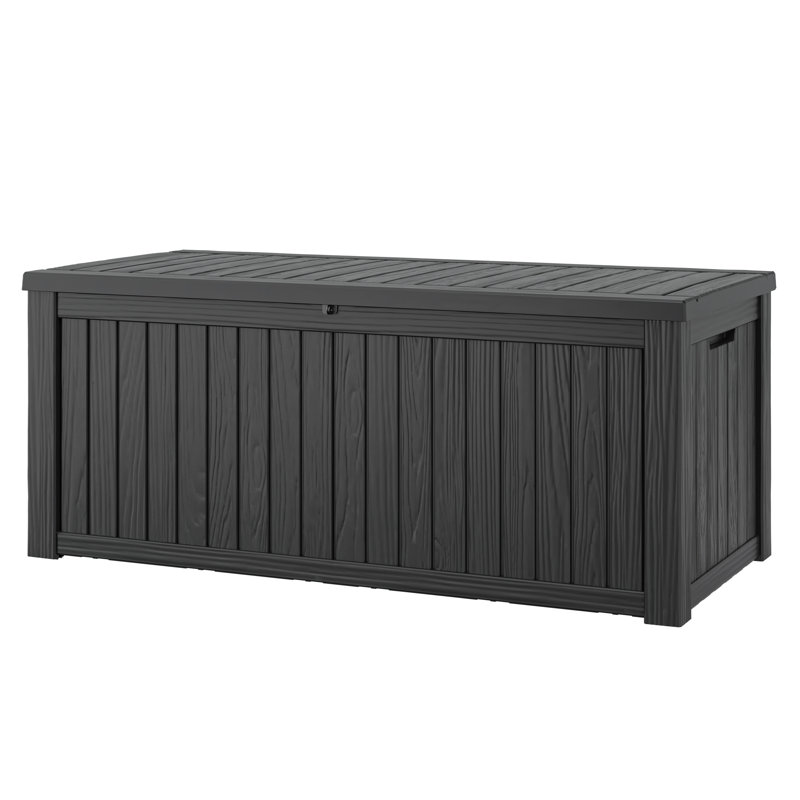 Boîte de rangement imperméable 180 gallons, Noir, H 28,7 po x l 54,3 po x P 26,5 po