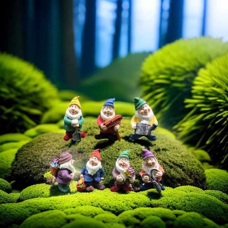 7 pièces de décoration gnome jardinage décoration père Noël décorations pvc artisanat fleurs nain
