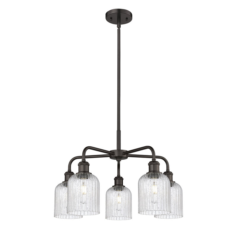 Lustre suspendu à 5 lumières de 23 po Ballston - Trig, Grainé, Bronze frotté à l'huile
