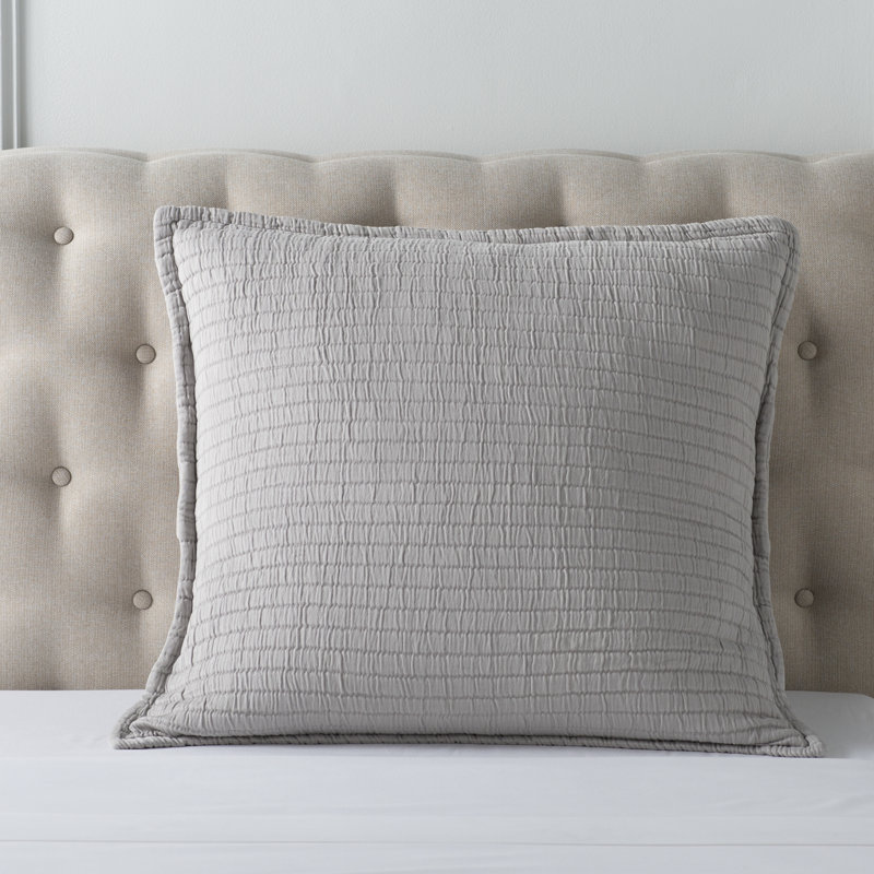 Boyfriend Matelasse Sham, Euro, Gray