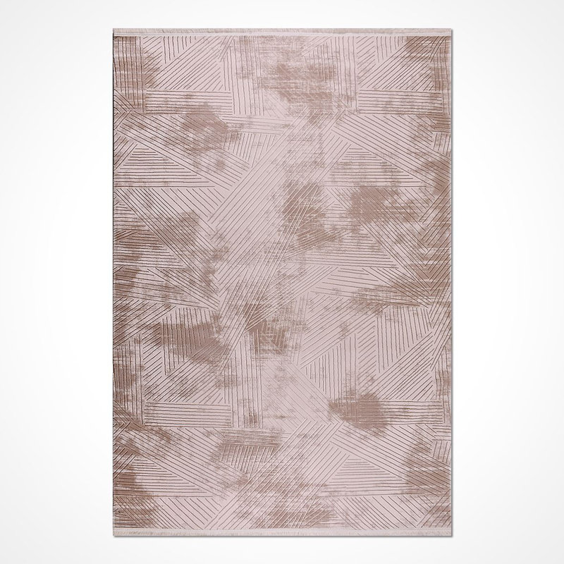 Tapis crème moderne antidérapant lavable à la machine, Rectangle 3 pi 3 po x 5 pi