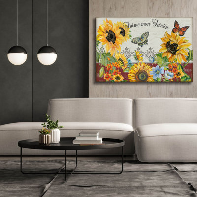 «Jaime Mon Jardin» par Jean Plout, art mural 60 po x 40 po