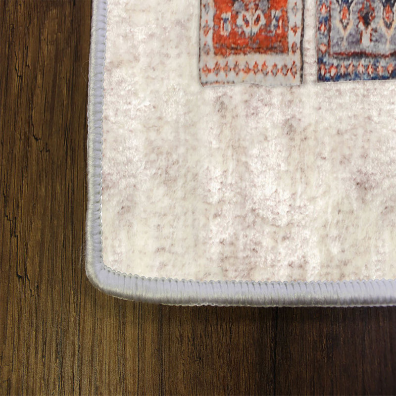 Stylish Hall Carpet (3.3 x 6.6 ft), 100% Polyester, 0.3 in Pile Height | Antibacterial, Non-Slip PVC Felt Dot Underside | Machine Washable, 3D Digital Print, Durable & Easy to Clean | Perfect for Entryway & Living Areas