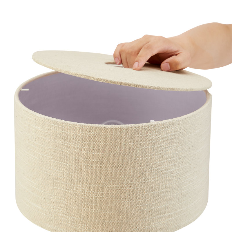 Ensemble de 2 lampes de table en tissu beige avec interrupteur marche / arrêt en ligne