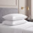 Cooling Down Alternative Queen bed Pillows Fibers 2 Pack, Plush Satin stripe Fiber Bed Pillows -117042704