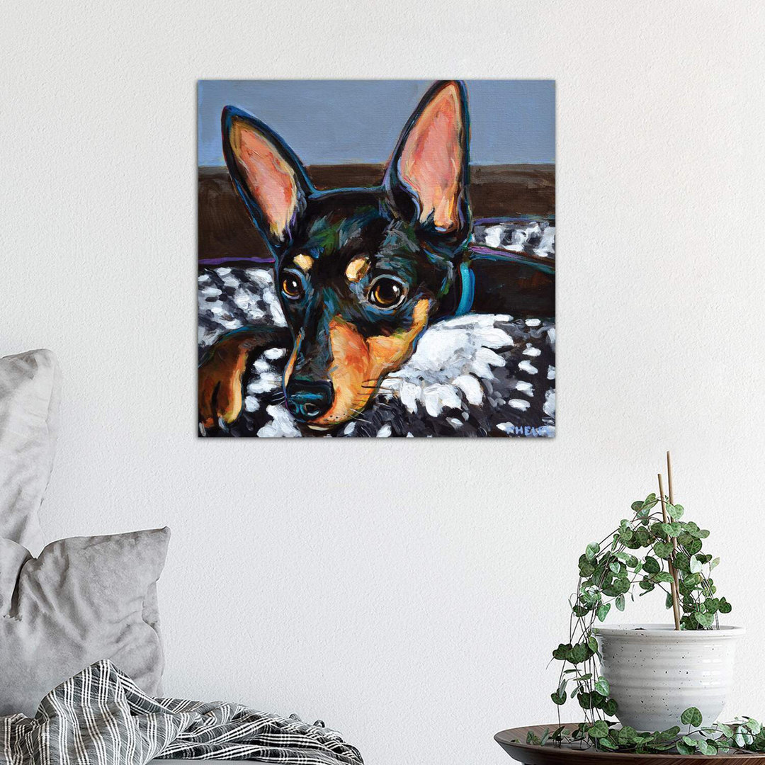 Stan The Miniature Doberman Pinscher by Robert Phelps - Wrapped Canvas Print