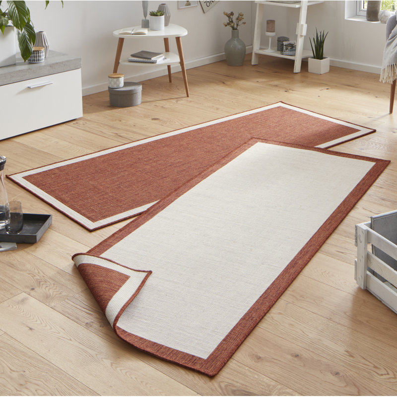 Panama Flatweave Orange/Cream Rug, Runner 80 x 250 cm