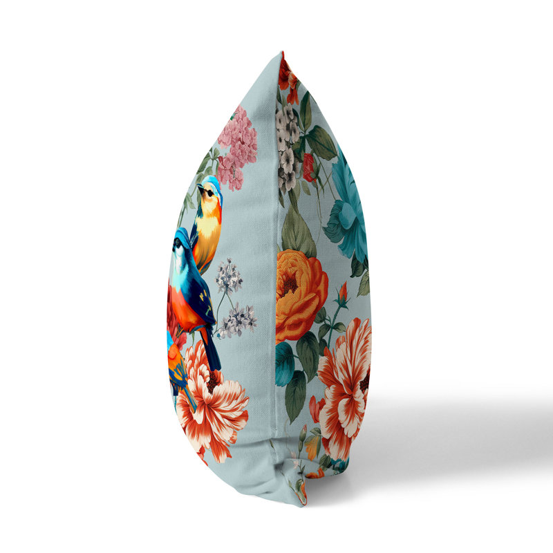 Coussin Petal, H 16 po x l 16 po, Bleu / Vert / Rouge