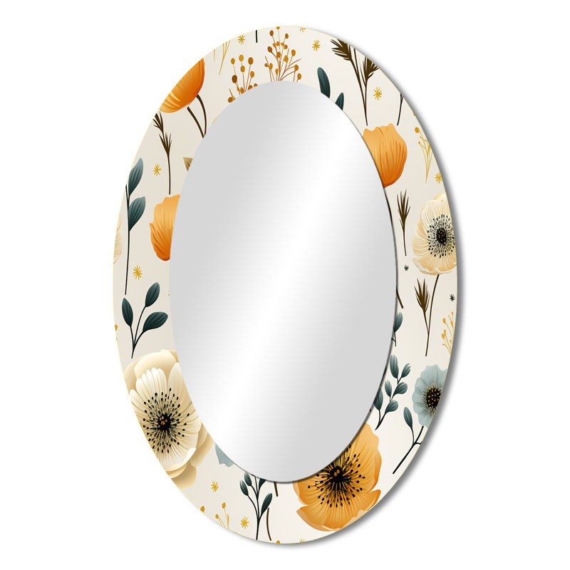 Miroir mural blanc et jaune, H 36 po x l 24 po