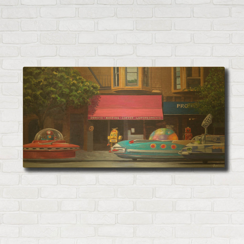 «U.F.D.» Par Eric Joyner, art mural en métal doré, 24 po x 12 po, 48"x24"