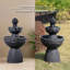 Weather Resistant Pedestal Fountain with Lights-387597226