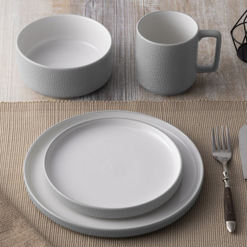 Noritake Colortex Stone 4-Piece Place Setting, Service for 1, Gray