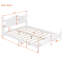 Structure de lit plateforme double, lit plateforme de style rétro avec support en lattes de bois