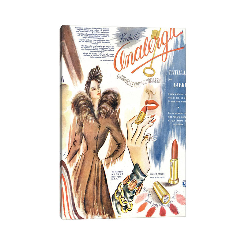 1930s Lipstick Magazine Advert by The Advertising Archives - Gallery-Wrapped Canvas Giclée on Canvas, Canvas