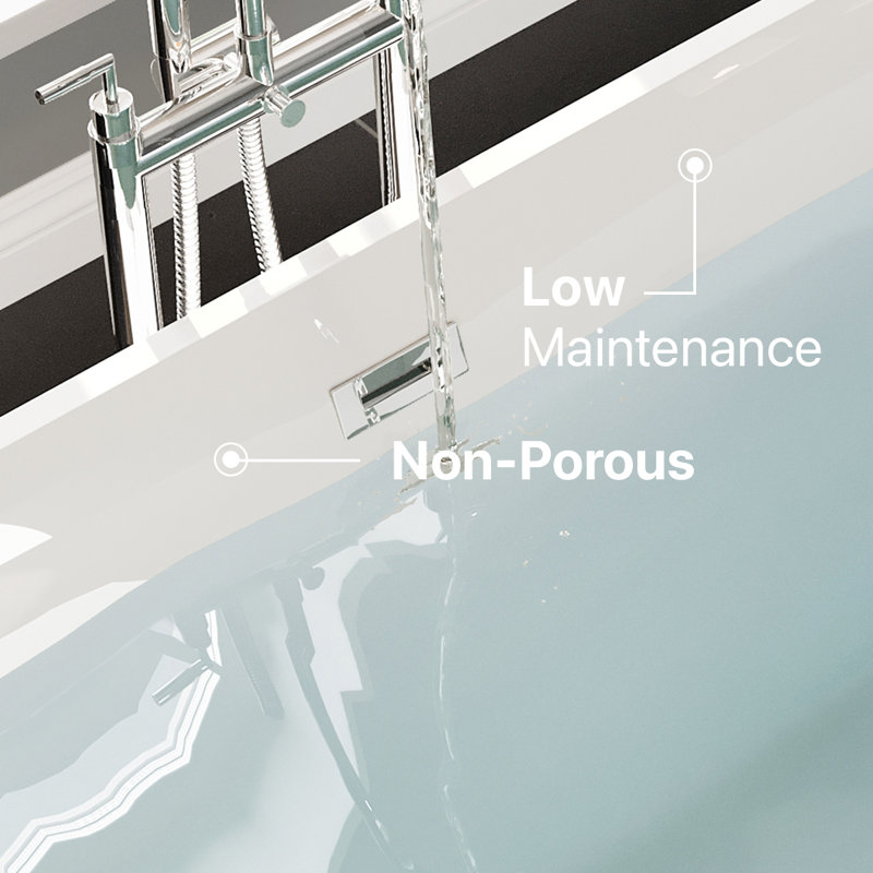Baignoire autoportante en acrylique brillant blanc de 59 po Eviva Aries