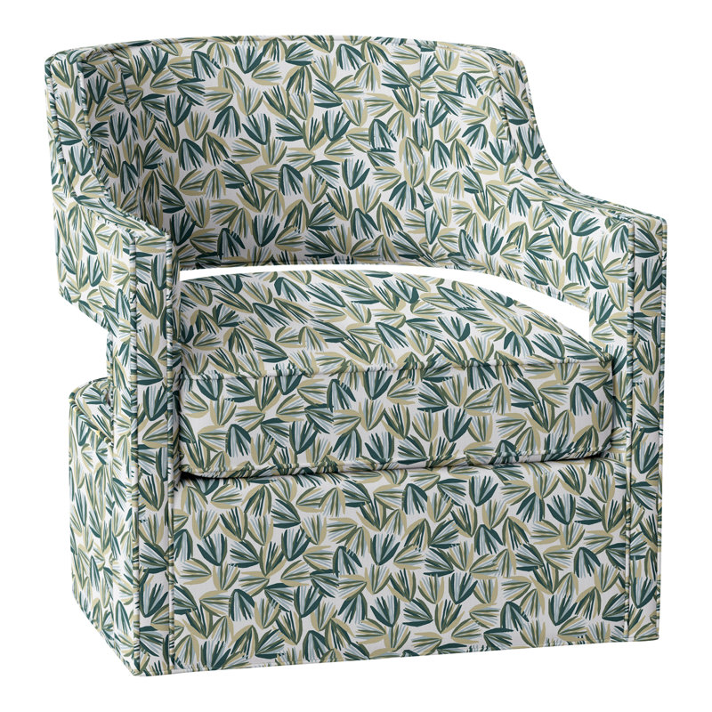 Phoebe 29.5" W Swivel Armchair, Perigold Palmetto Verdigris