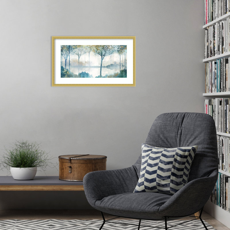 «Blue Forest Lookout II» par Ken Roko, impression sur bois encadrée, H 15 po x l 25 po