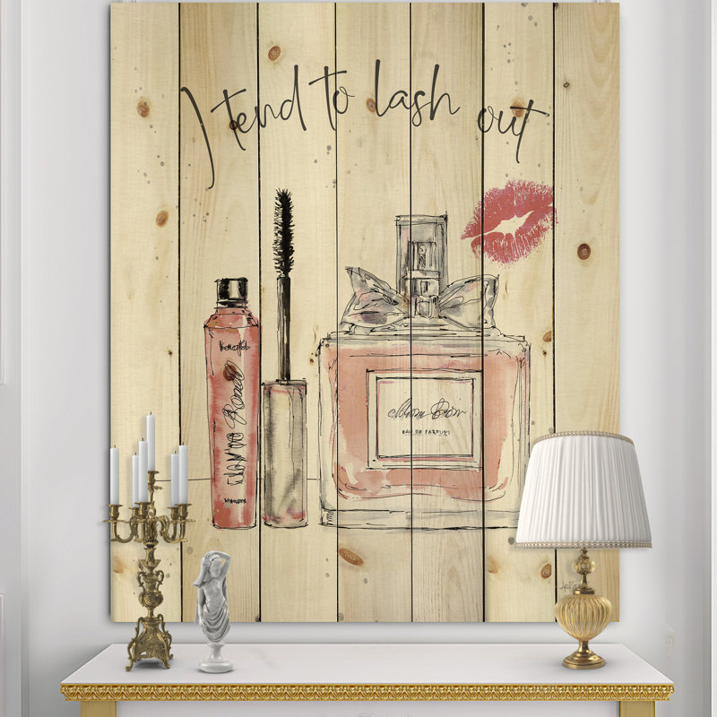 Glam Chic Accents V - reproduction de mode sur bois de pin naturel, H 32 po x l 24 po x P 1 po