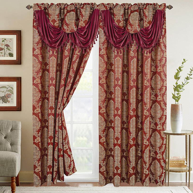 Liliane Semi Sheer Curtain Panel Pair, White