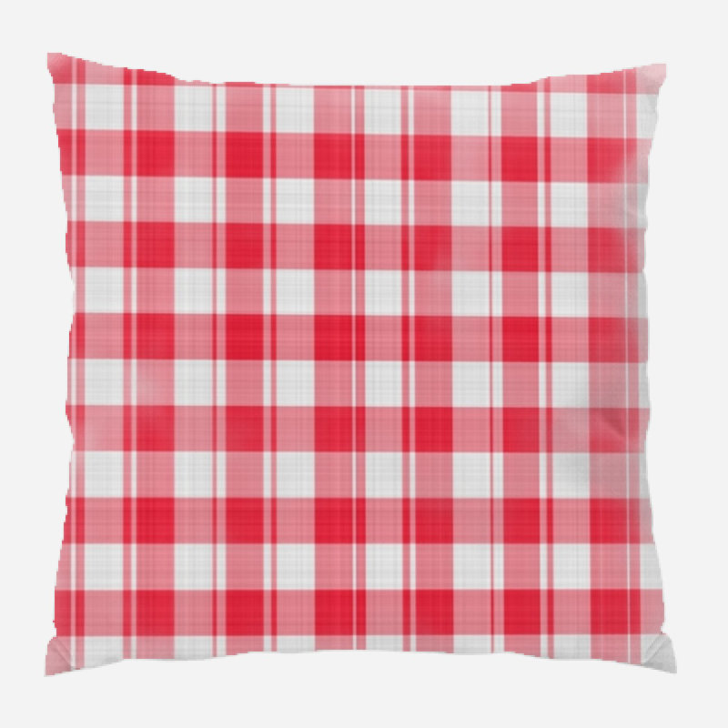 Fabric Plaid Microsuede Reversible Throw Pillow