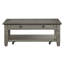 Table basse rectangulaire contemporaine, gris et gris antique, 2 tiroirs, tablette et mobilité-2029455432