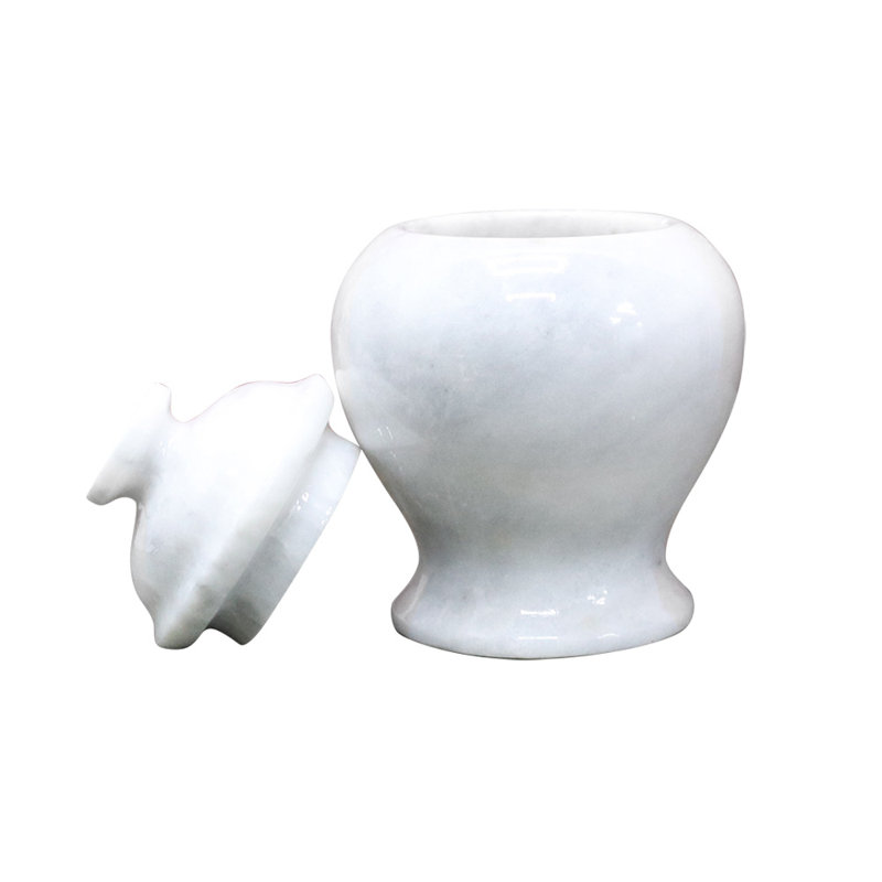 Urne de crémation décorative en marbre, fossile, H 5,25 po x l 4 po, Gris